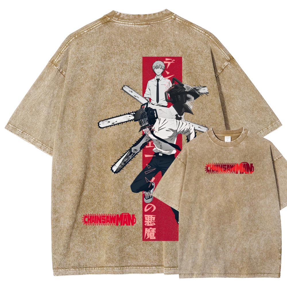 Chainsaw Man Unisex Fit Washed T-Shirt