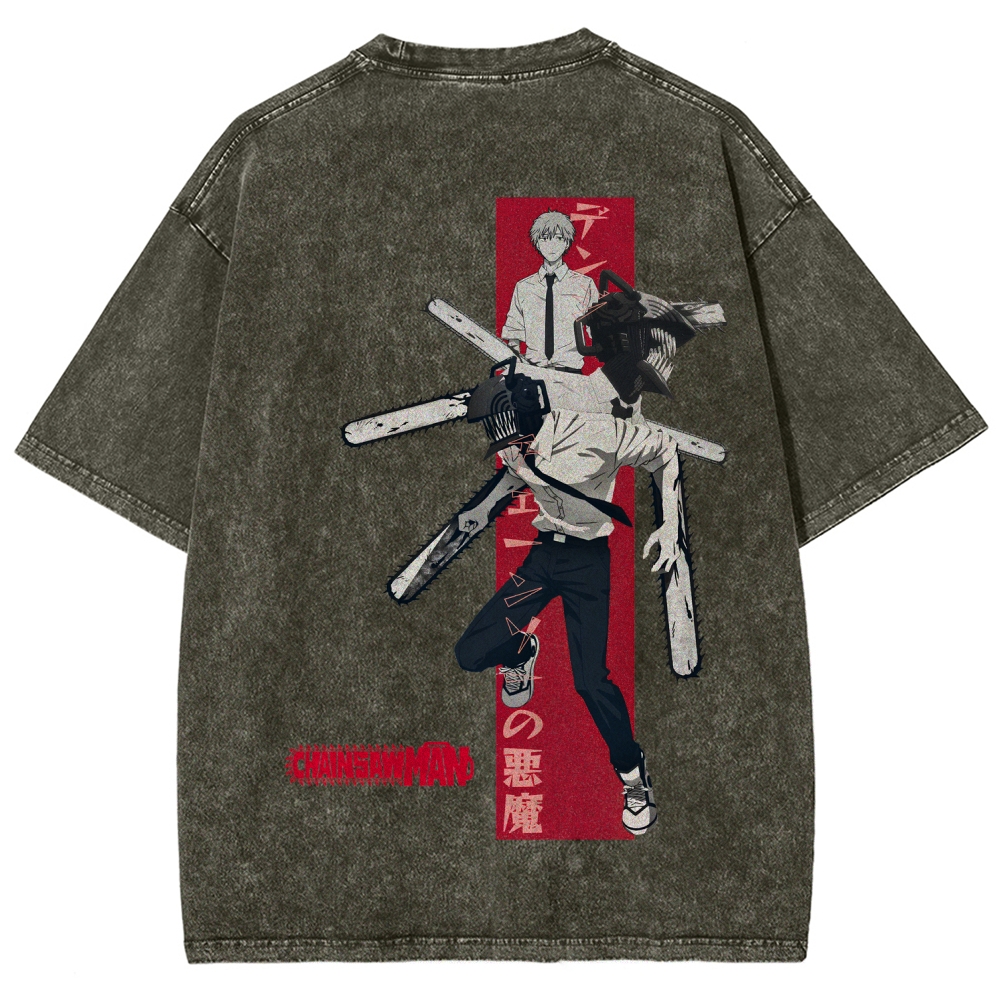 Chainsaw Man Unisex Fit Washed T-Shirt