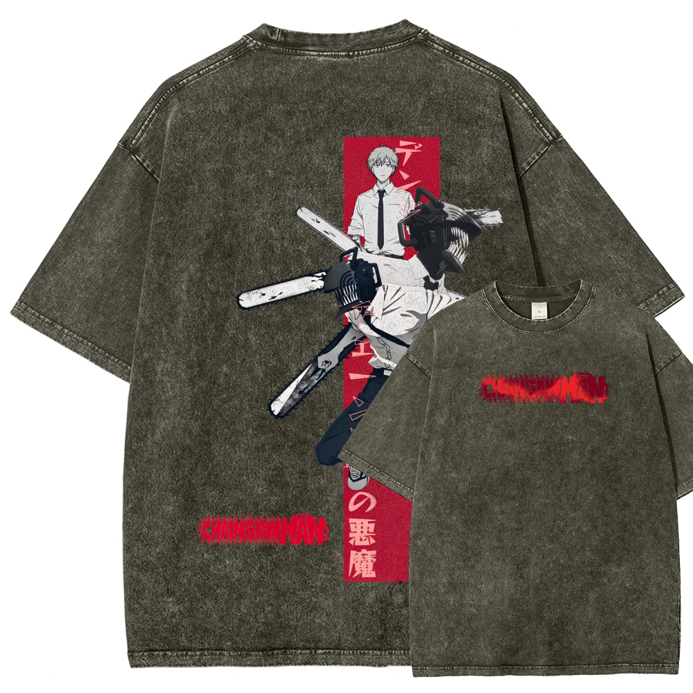 Chainsaw Man Unisex Fit Washed T-Shirt