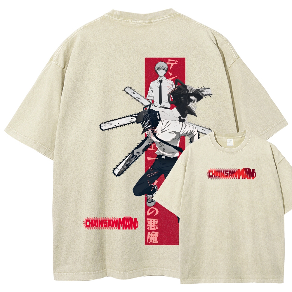 Chainsaw Man Unisex Fit Washed T-Shirt