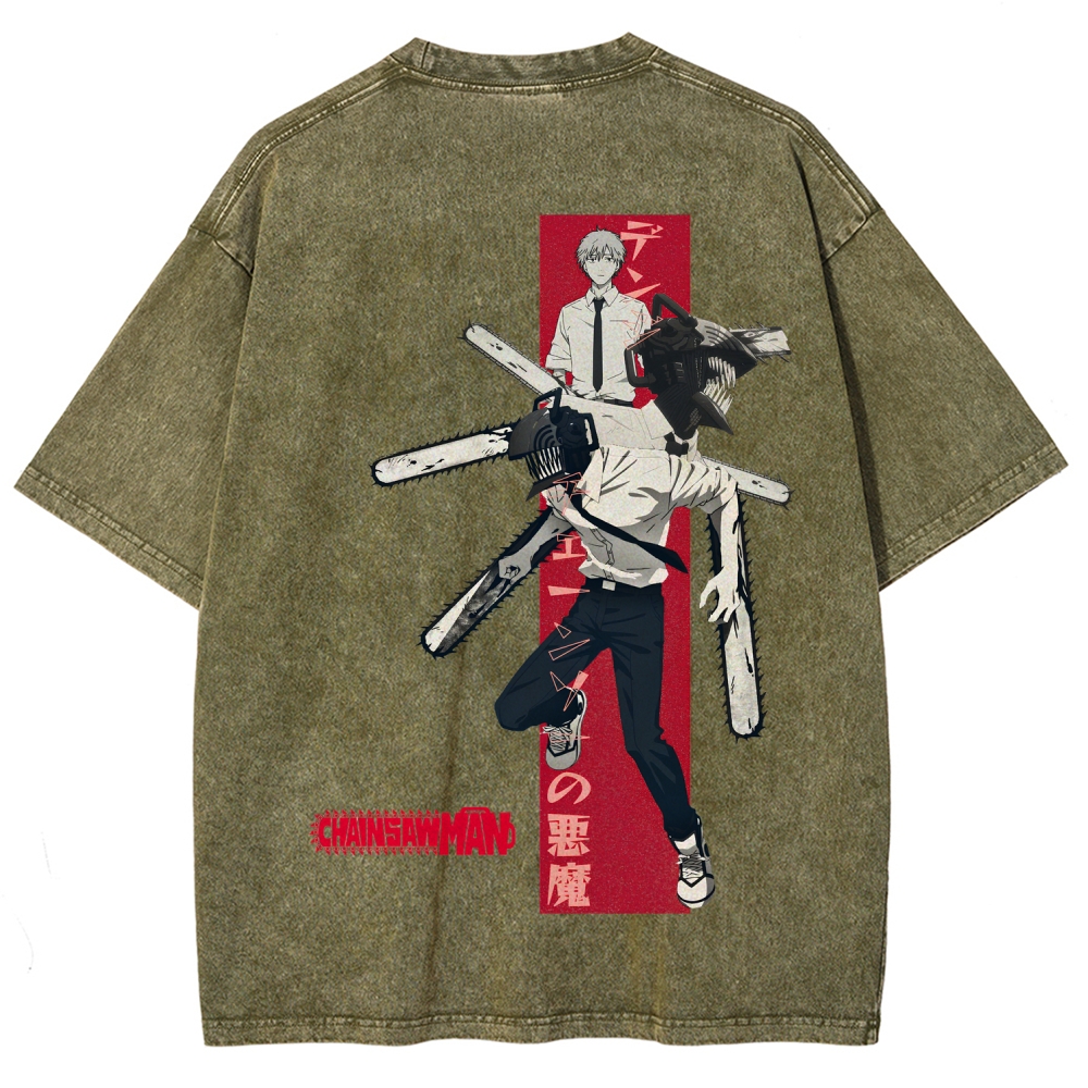 Chainsaw Man Unisex Fit Washed T-Shirt
