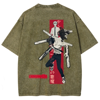 Chainsaw Man Unisex Fit Washed T-Shirt