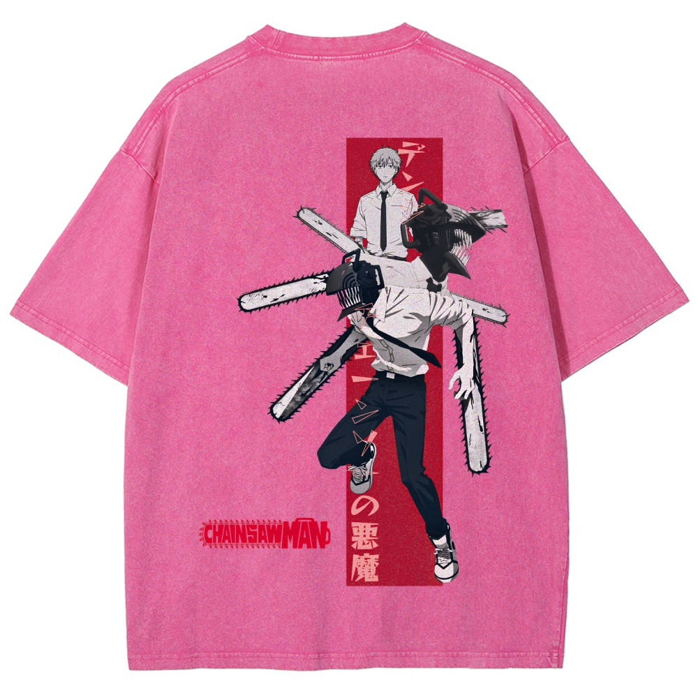Chainsaw Man Unisex Fit Washed T-Shirt