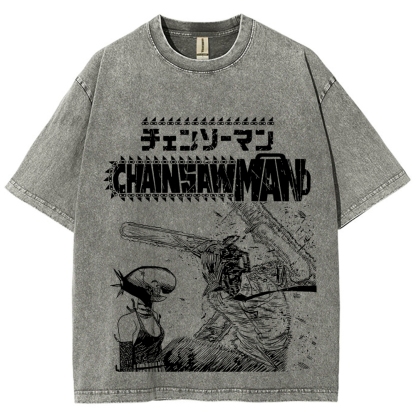 Chainsaw Man Unisex Fit Washed T-Shirt