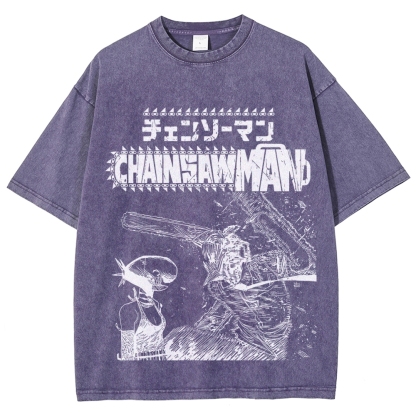 Chainsaw Man Unisex Fit Washed T-Shirt