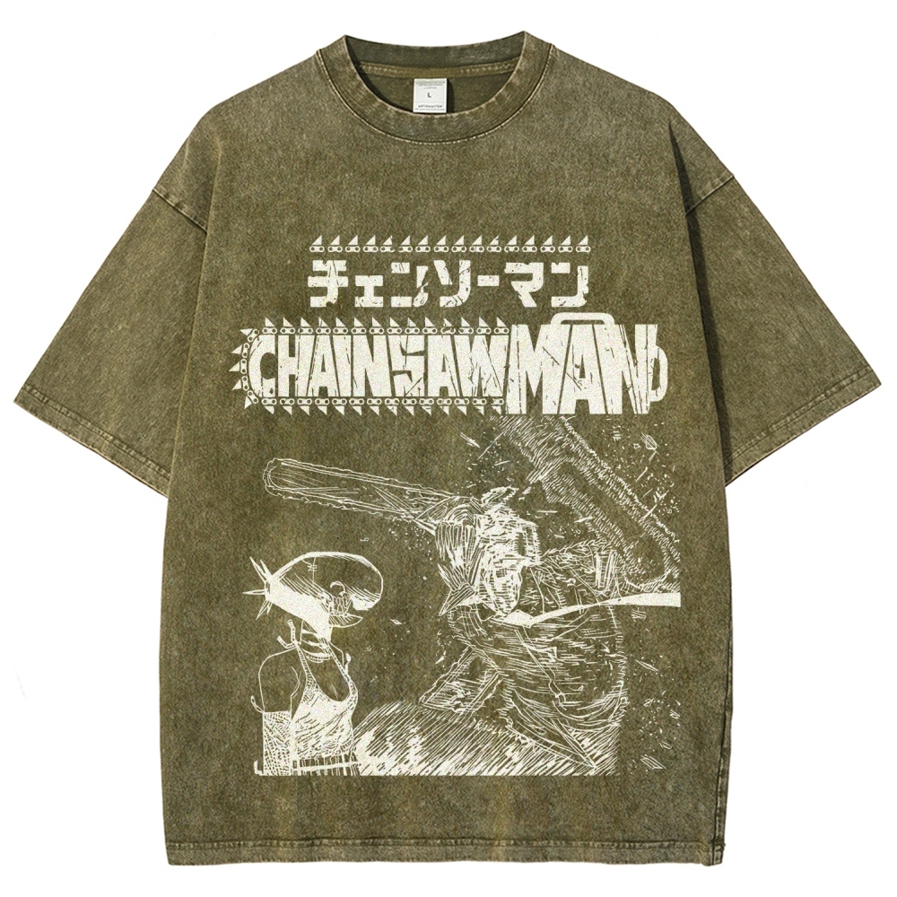 Chainsaw Man Unisex Fit Washed T-Shirt