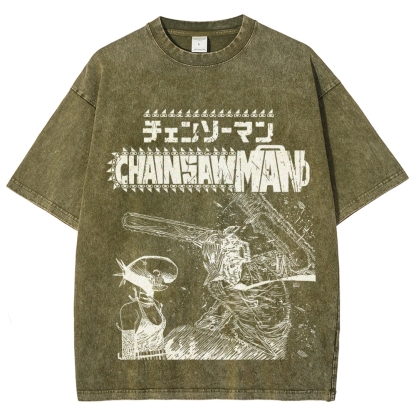 Chainsaw Man Unisex Fit Washed T-Shirt