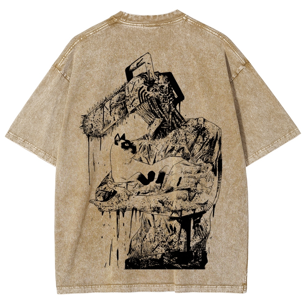 Chainsaw Man Unisex Fit Washed T-Shirt