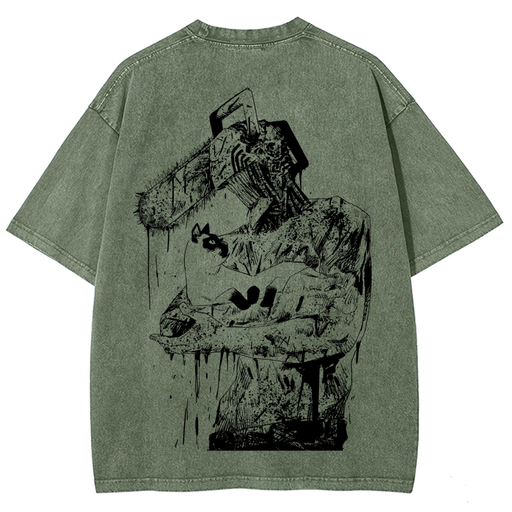 Chainsaw Man Unisex Fit Washed T-Shirt