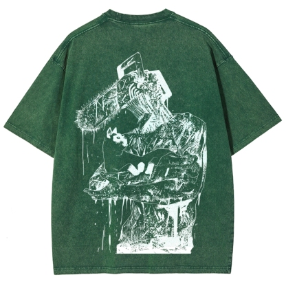 Chainsaw Man Unisex Fit Washed T-Shirt