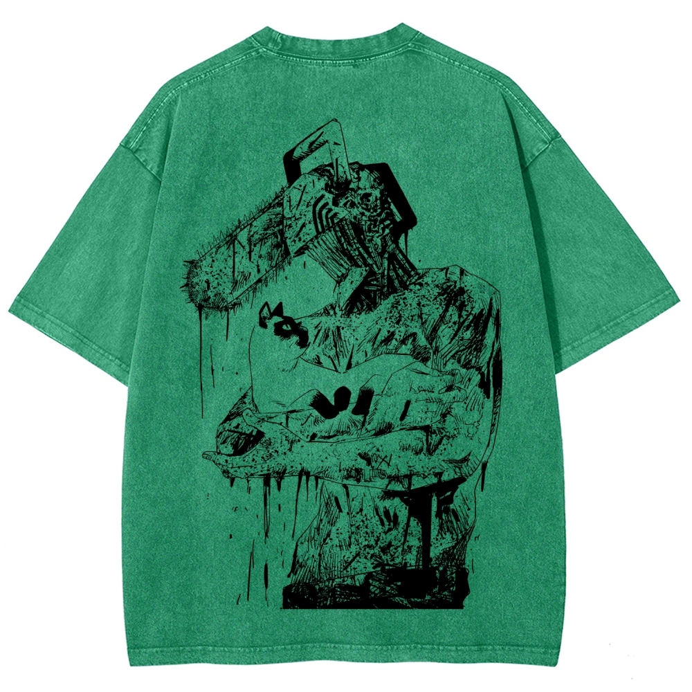Chainsaw Man Unisex Fit Washed T-Shirt