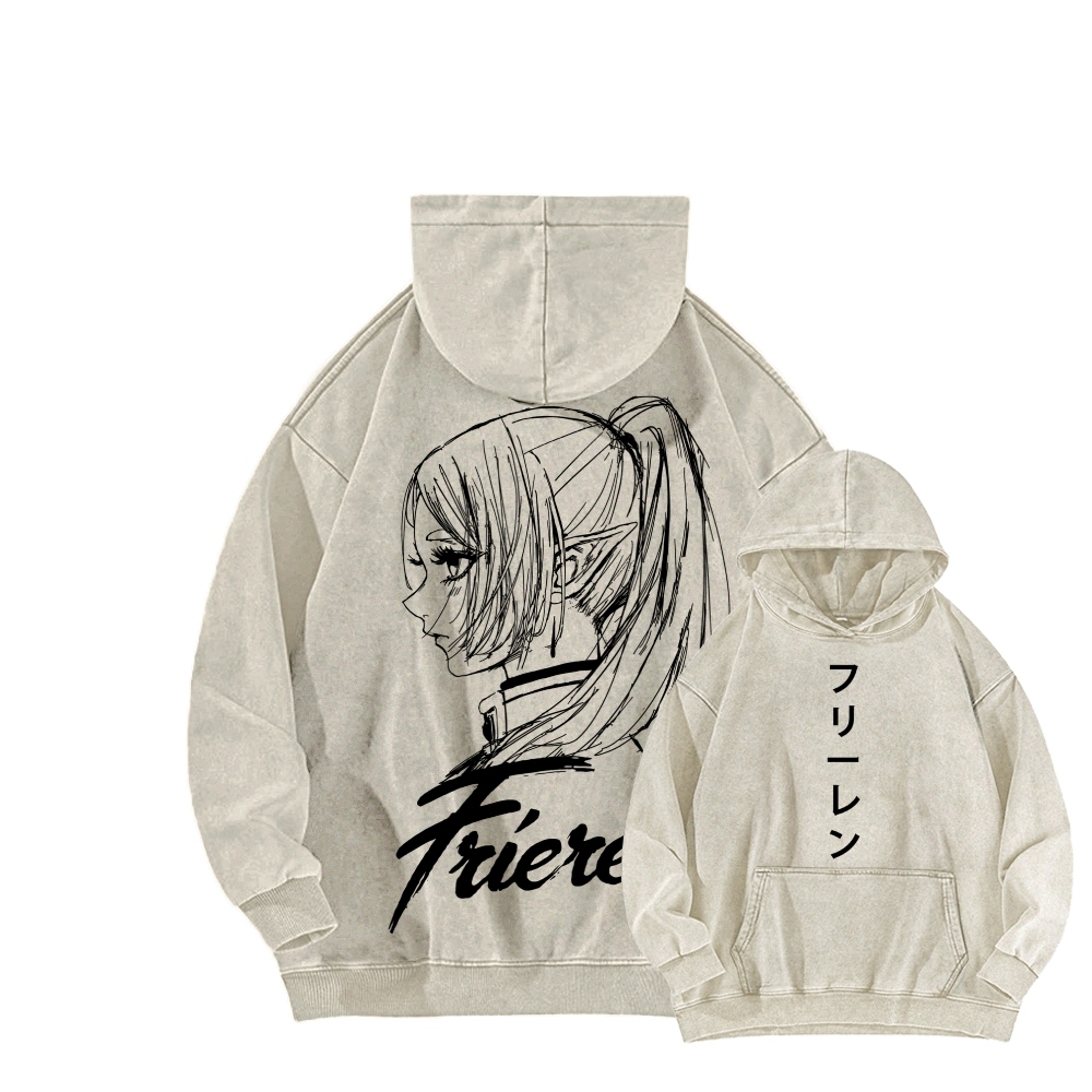 Frieren Unisex Washed Hoodie