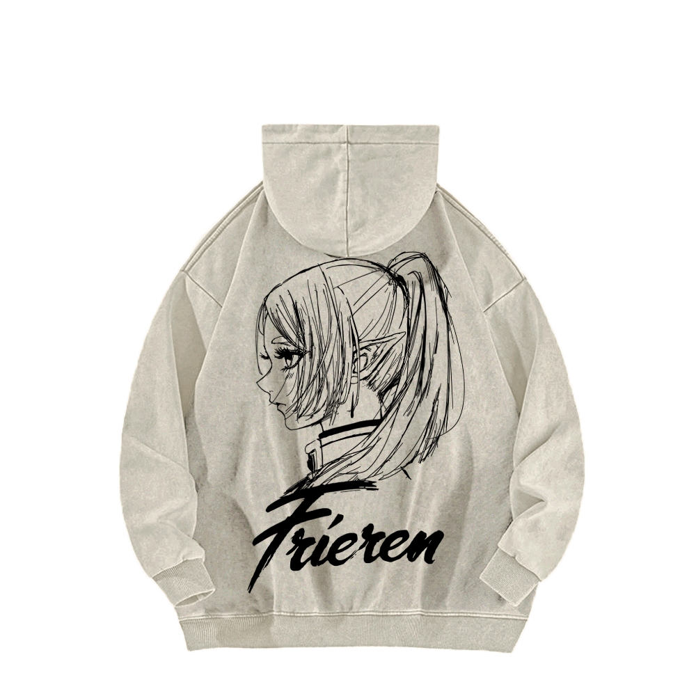 Frieren Unisex Washed Hoodie