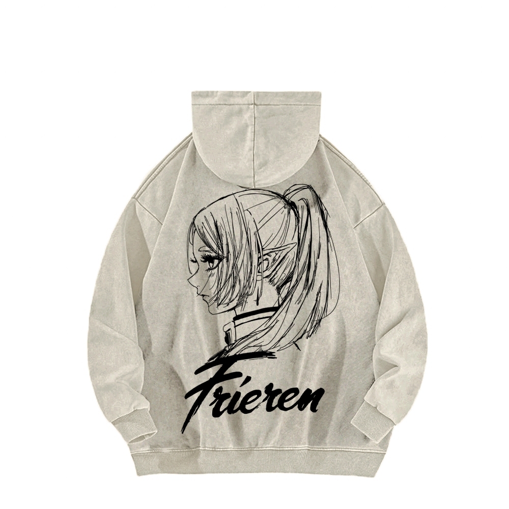 Frieren Unisex Washed Hoodie