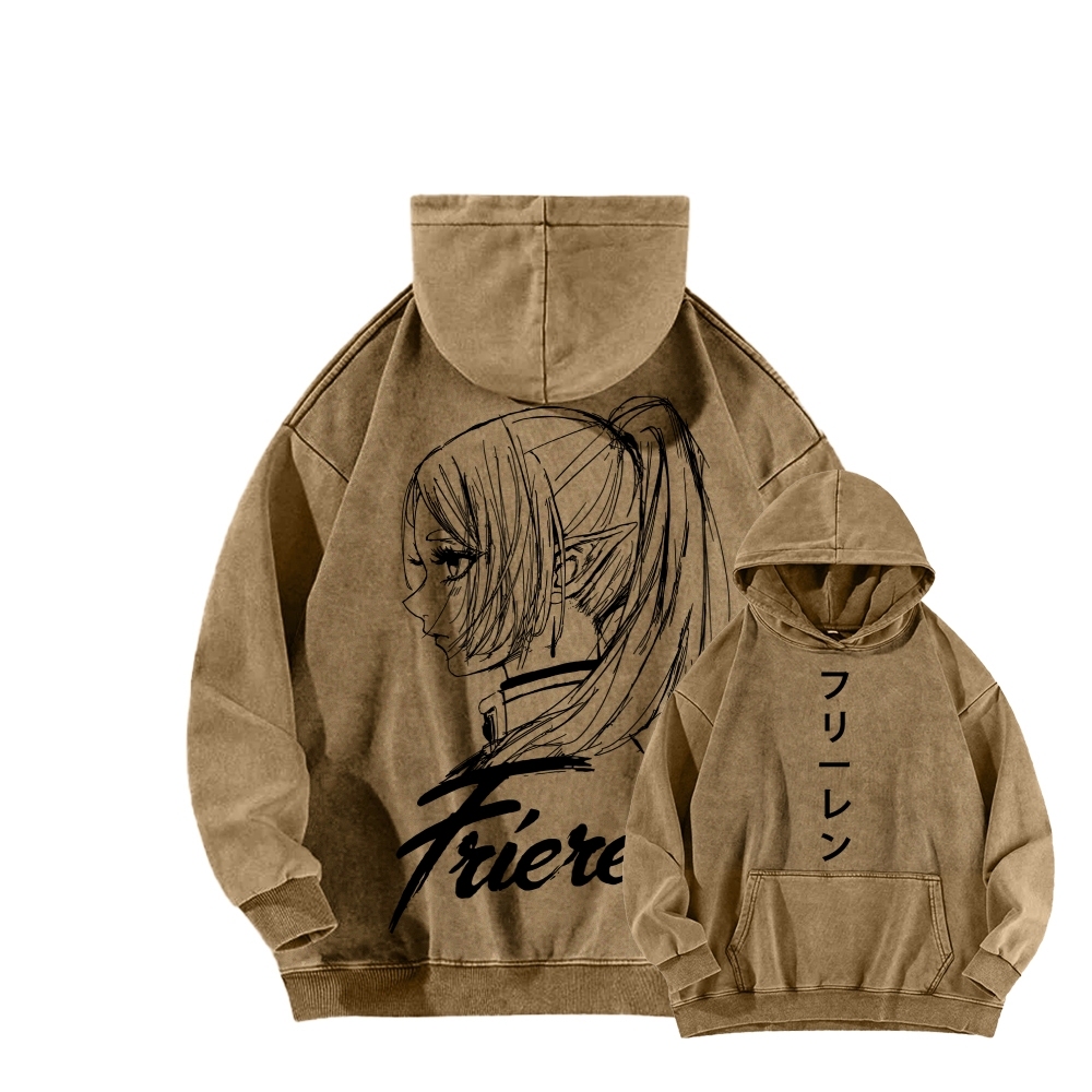 Frieren Unisex Washed Hoodie