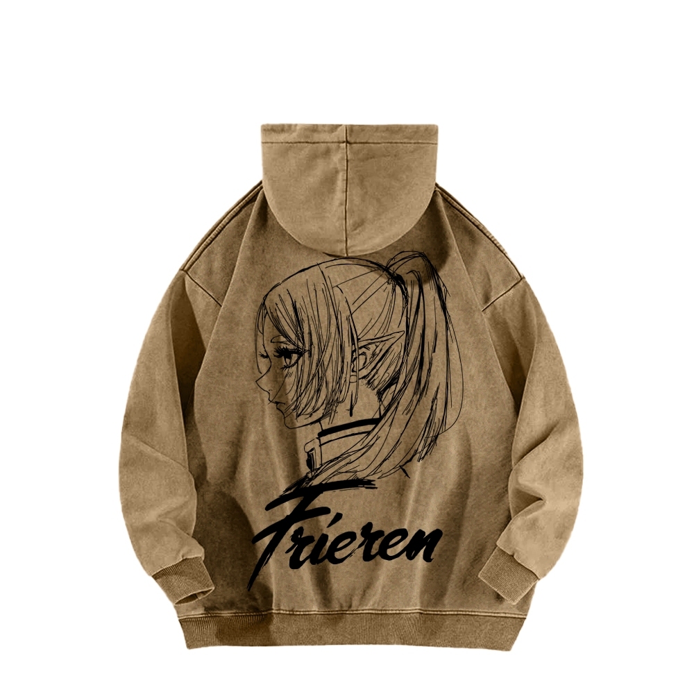 Frieren Unisex Washed Hoodie