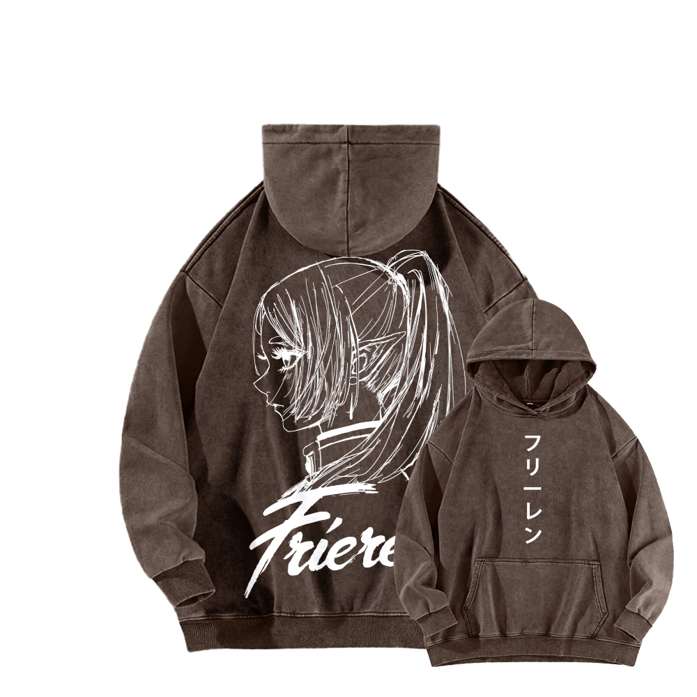 Frieren Unisex Washed Hoodie