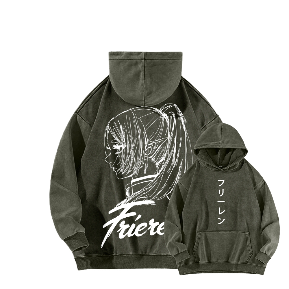 Frieren Unisex Washed Hoodie