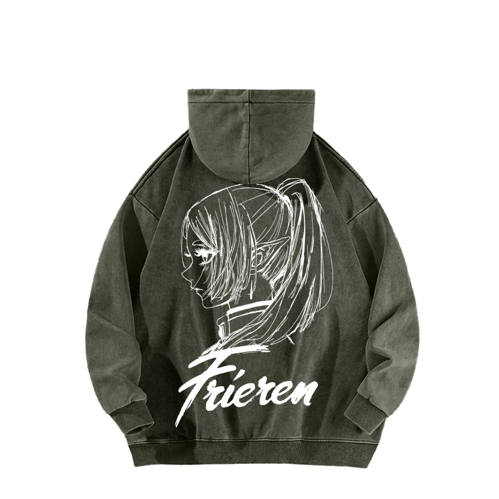 Frieren Unisex Washed Hoodie
