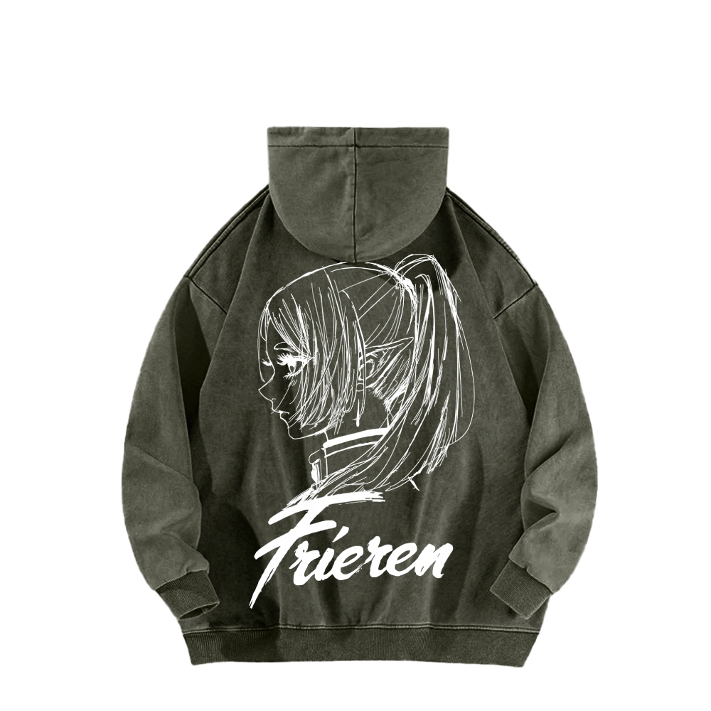 Frieren Unisex Washed Hoodie