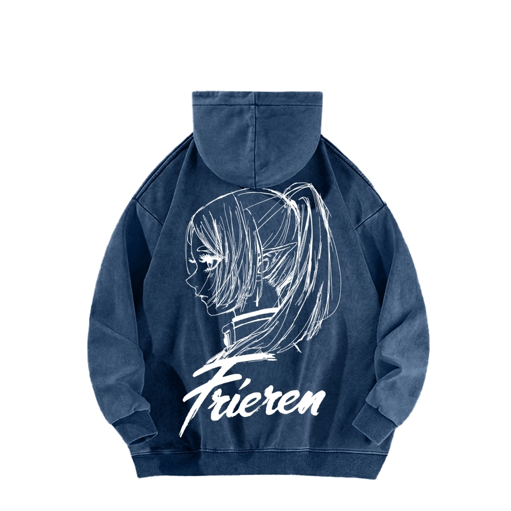 Frieren Unisex Washed Hoodie