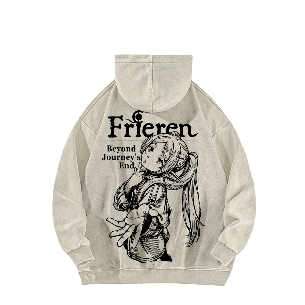 Frieren Unisex Washed Hoodie