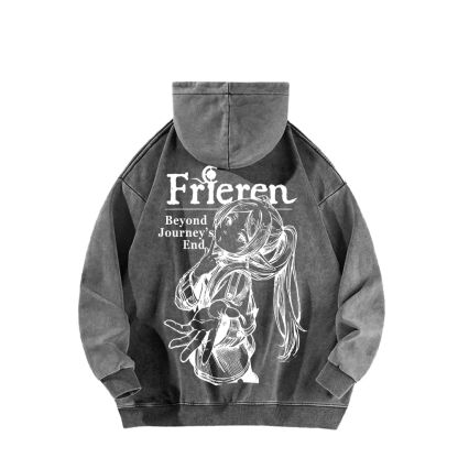 Frieren Unisex Washed Hoodie
