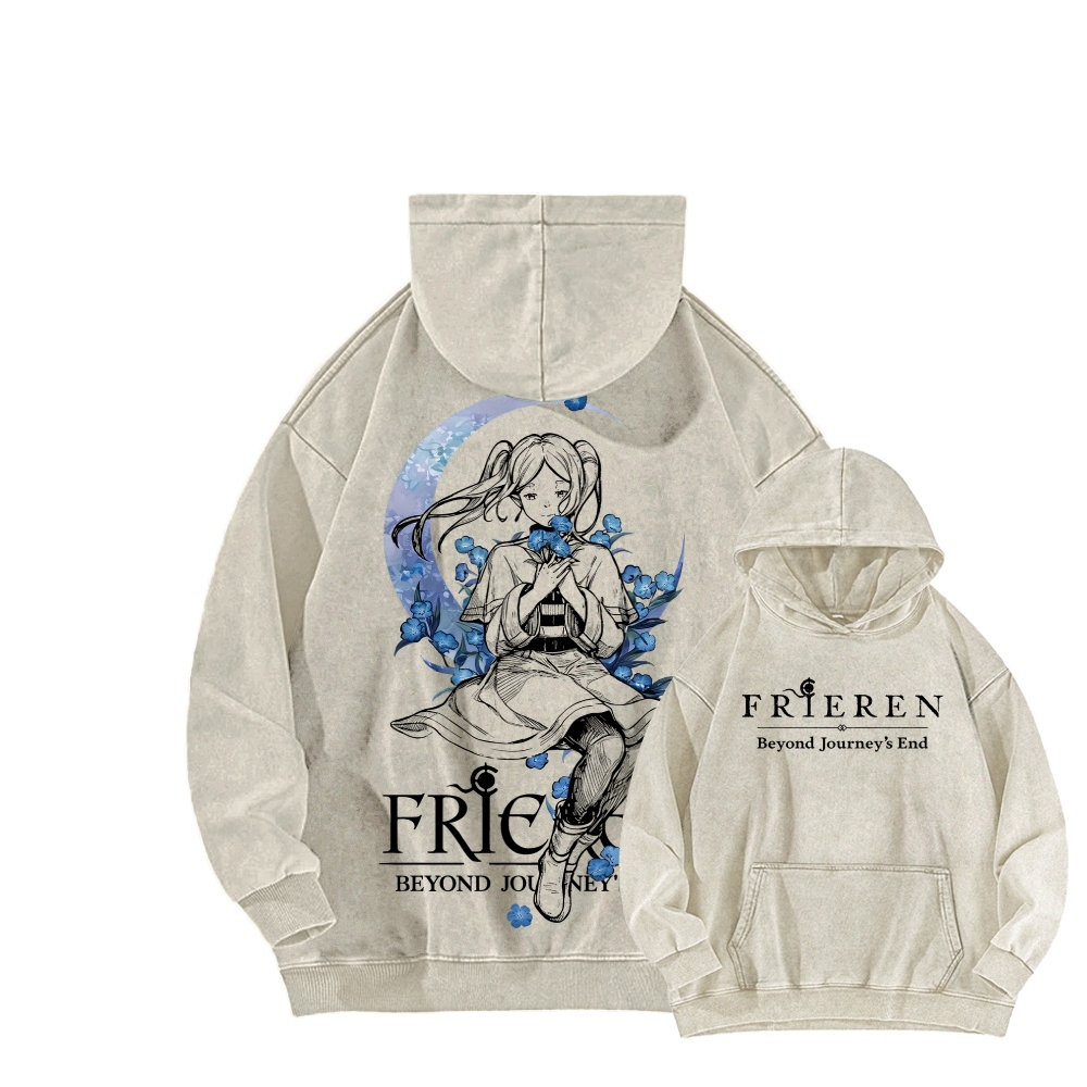 Frieren Unisex Washed Hoodie