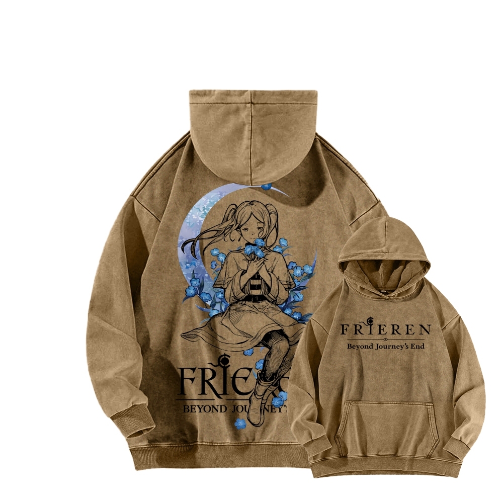 Frieren Unisex Washed Hoodie