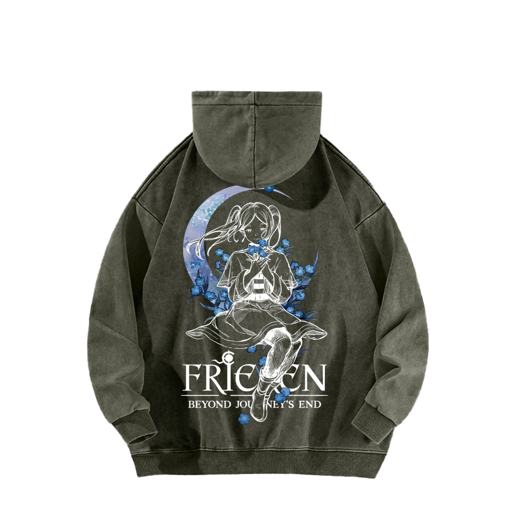 Frieren Unisex Washed Hoodie