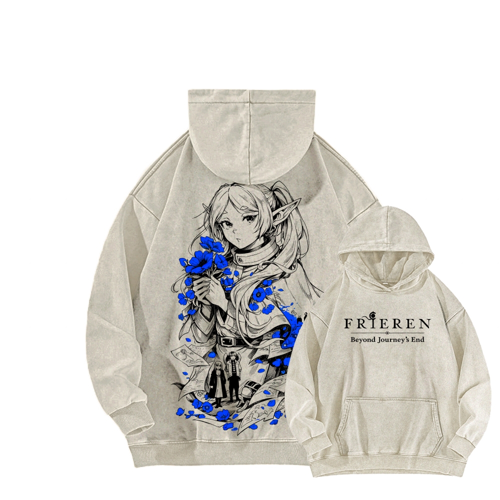 Frieren Unisex Washed Hoodie