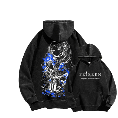Frieren Unisex Washed Hoodie
