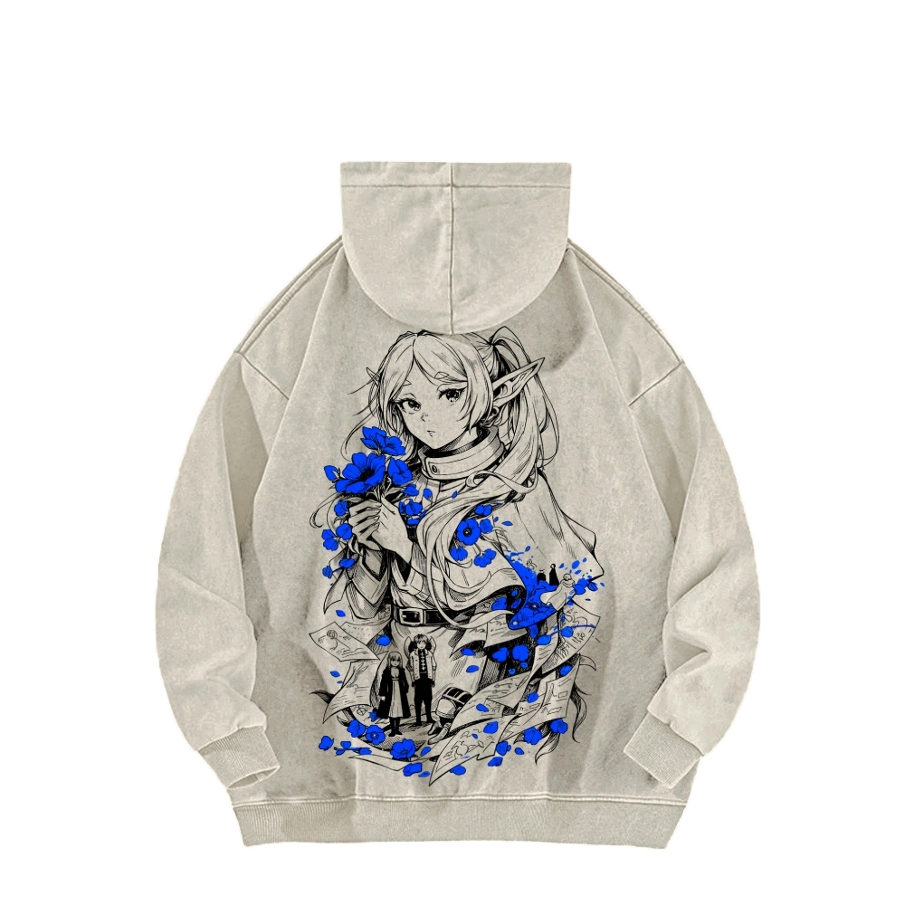 Frieren Unisex Washed Hoodie