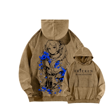 Frieren Unisex Washed Hoodie