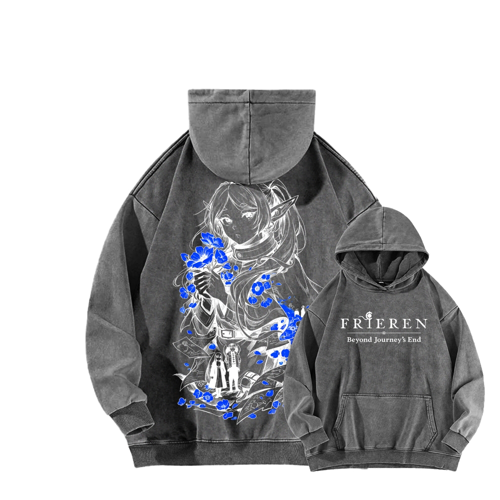 Frieren Unisex Washed Hoodie