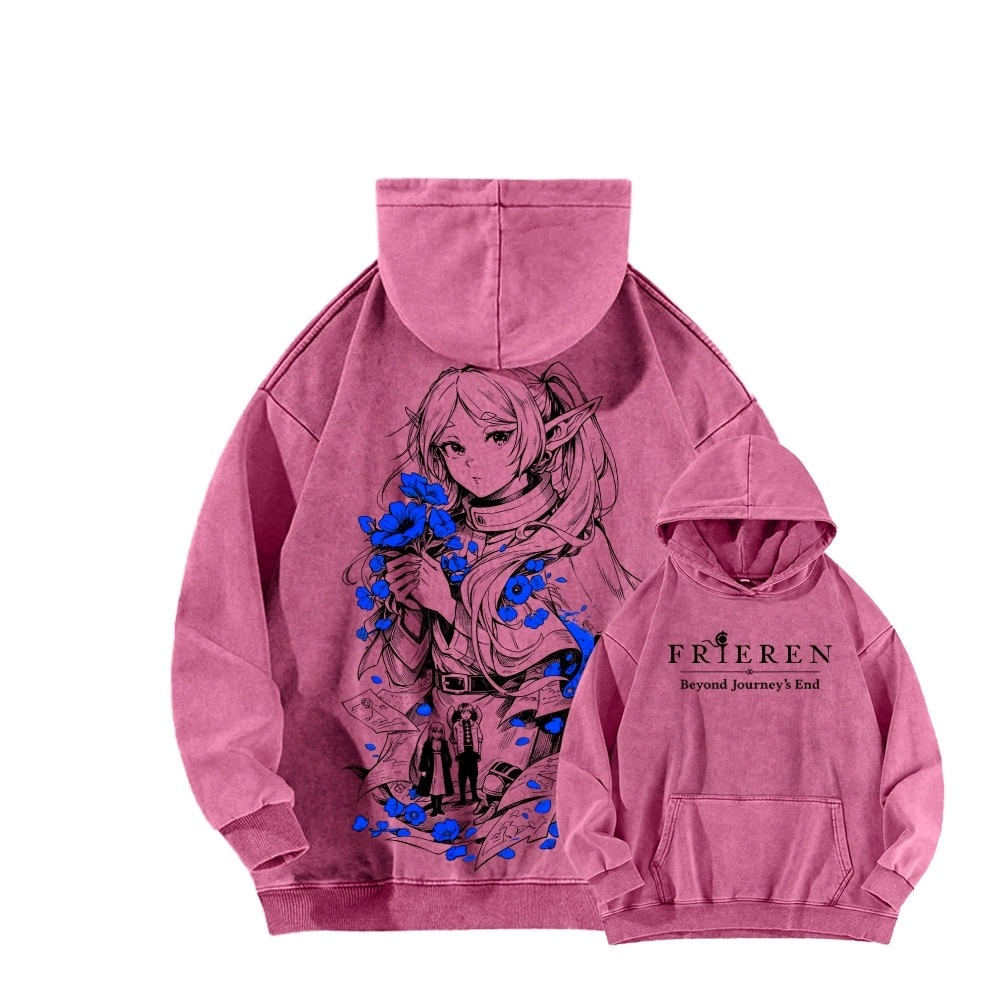 Frieren Unisex Washed Hoodie