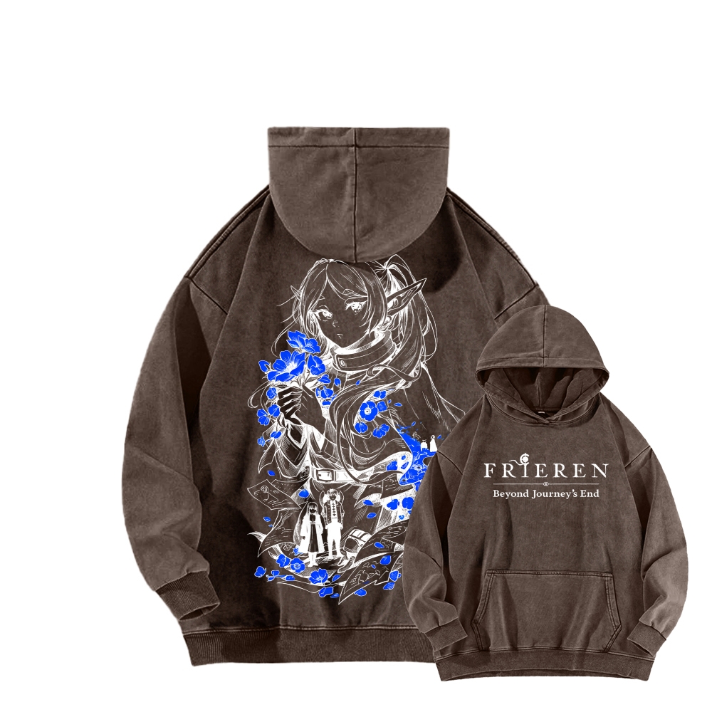 Frieren Unisex Washed Hoodie