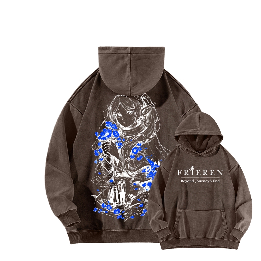 Frieren Unisex Washed Hoodie