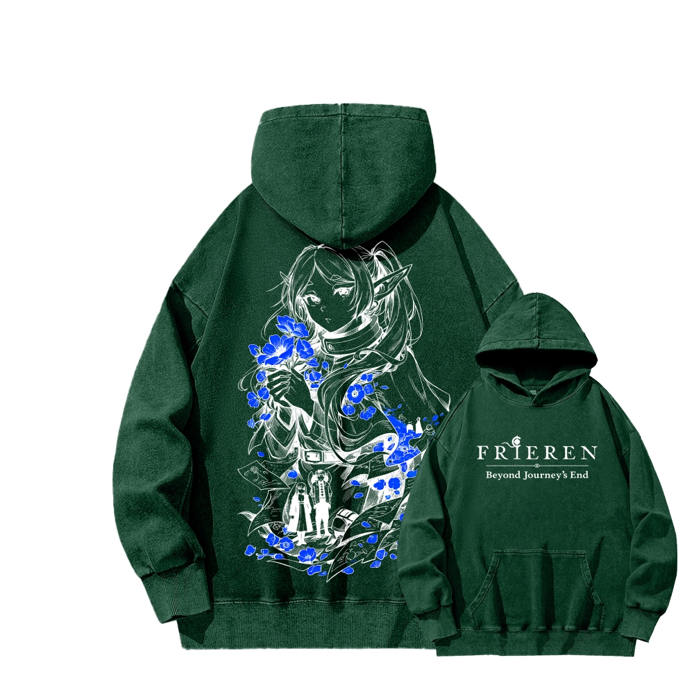 Frieren Unisex Washed Hoodie