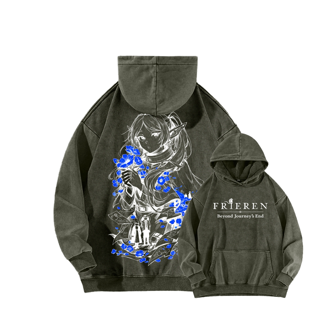 Frieren Unisex Washed Hoodie