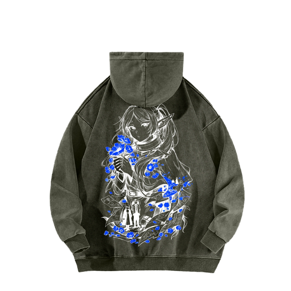 Frieren Unisex Washed Hoodie