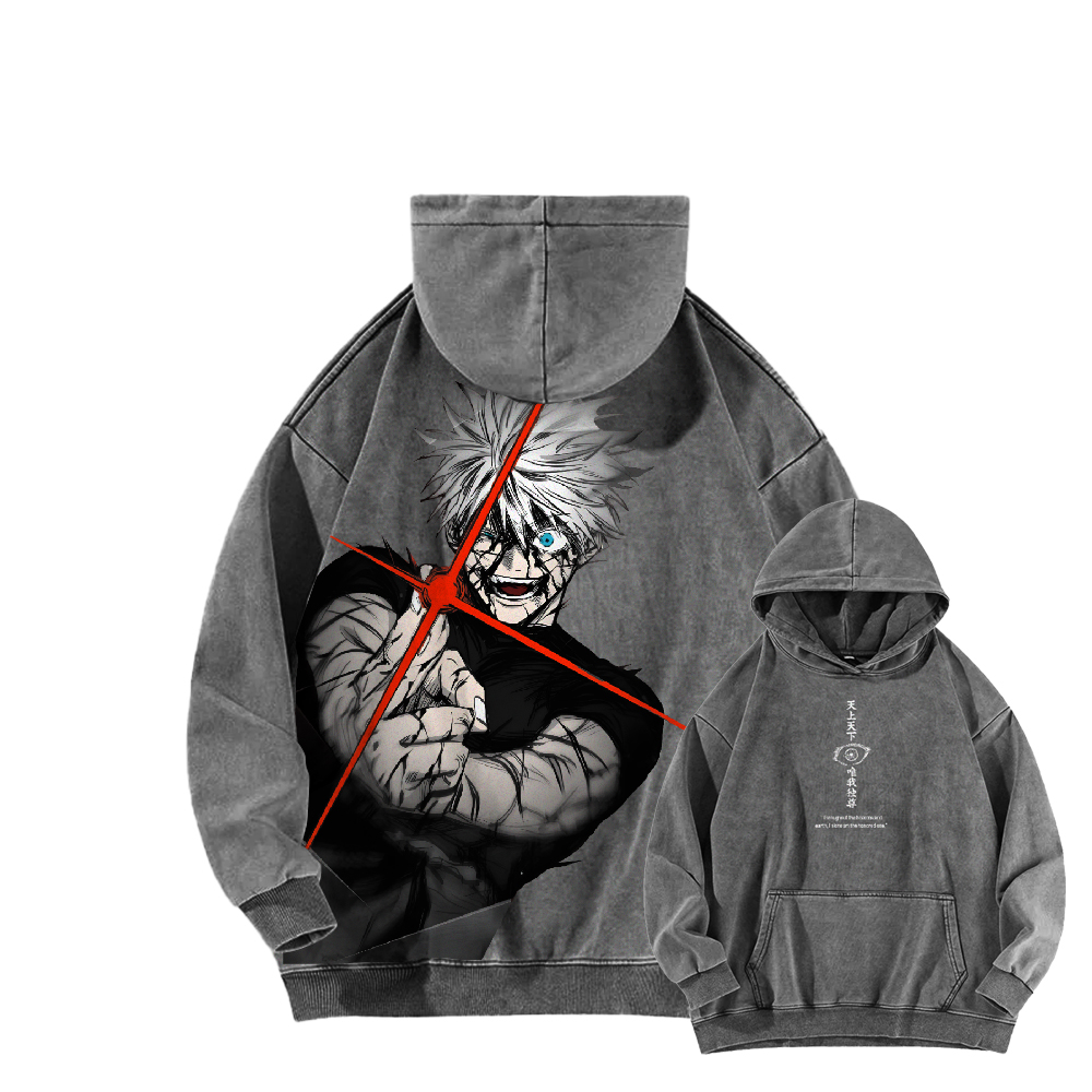 Jujutsu Kaisen Gojo Satoru Casual Washed Hoodies