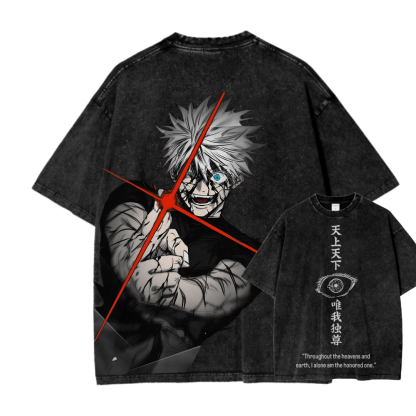 Jujutsu Kaisen Gojo Satoru Unisex Fit Washed T-Shirt
