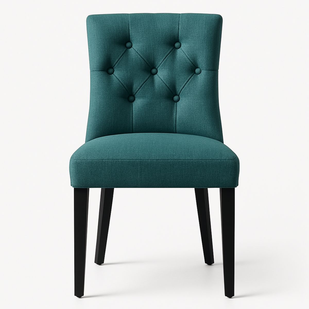 Dining Chair Polyester Upholstery Wooden Legs Teal 80cm-Renolivra