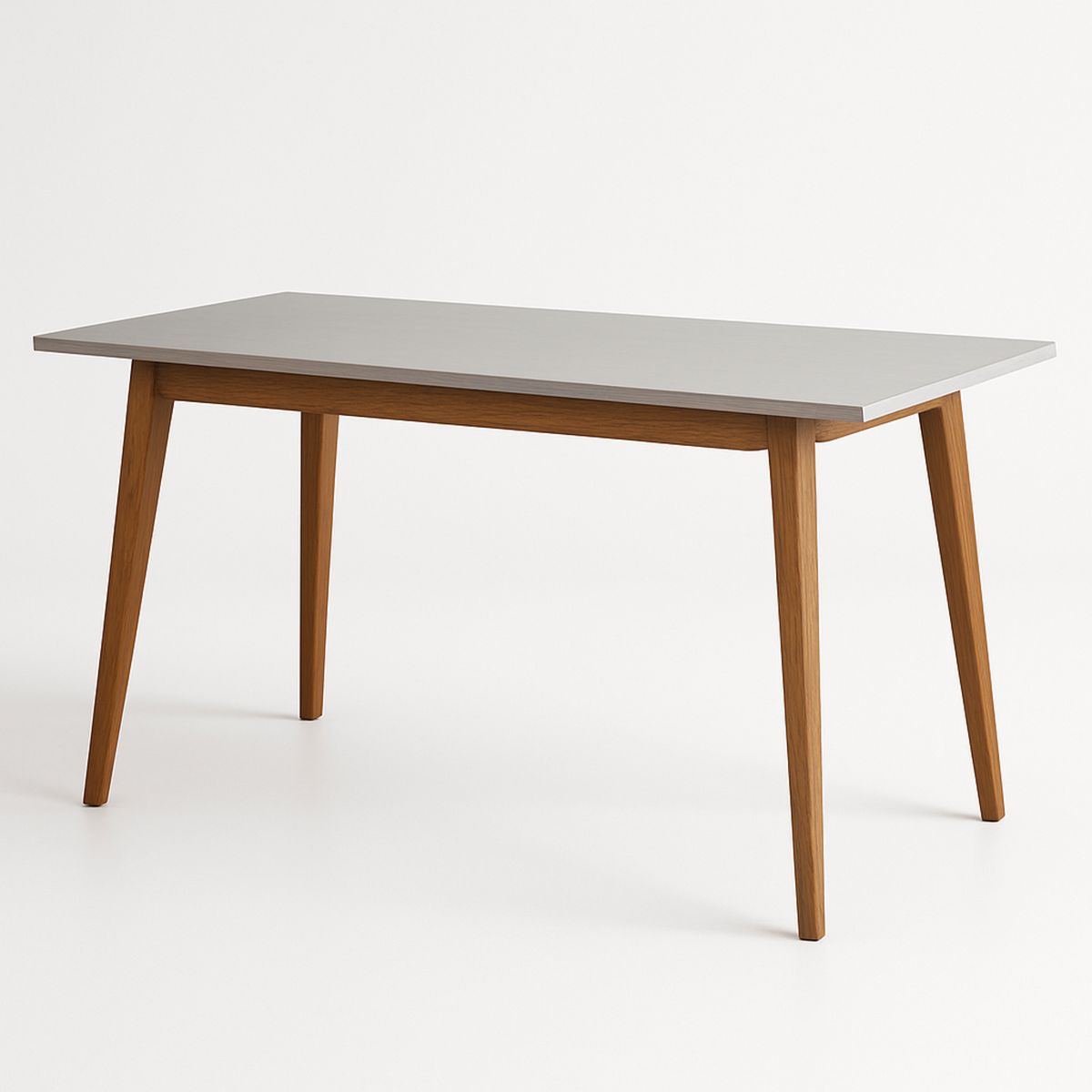 Dining Table with Oak Legs and Grey Top 180cm x 90cm x 75cm-Telomivra
