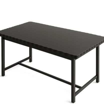 Black Metal Rectangular Dining Table 150cm x 90cm x 75cm-Telomivra