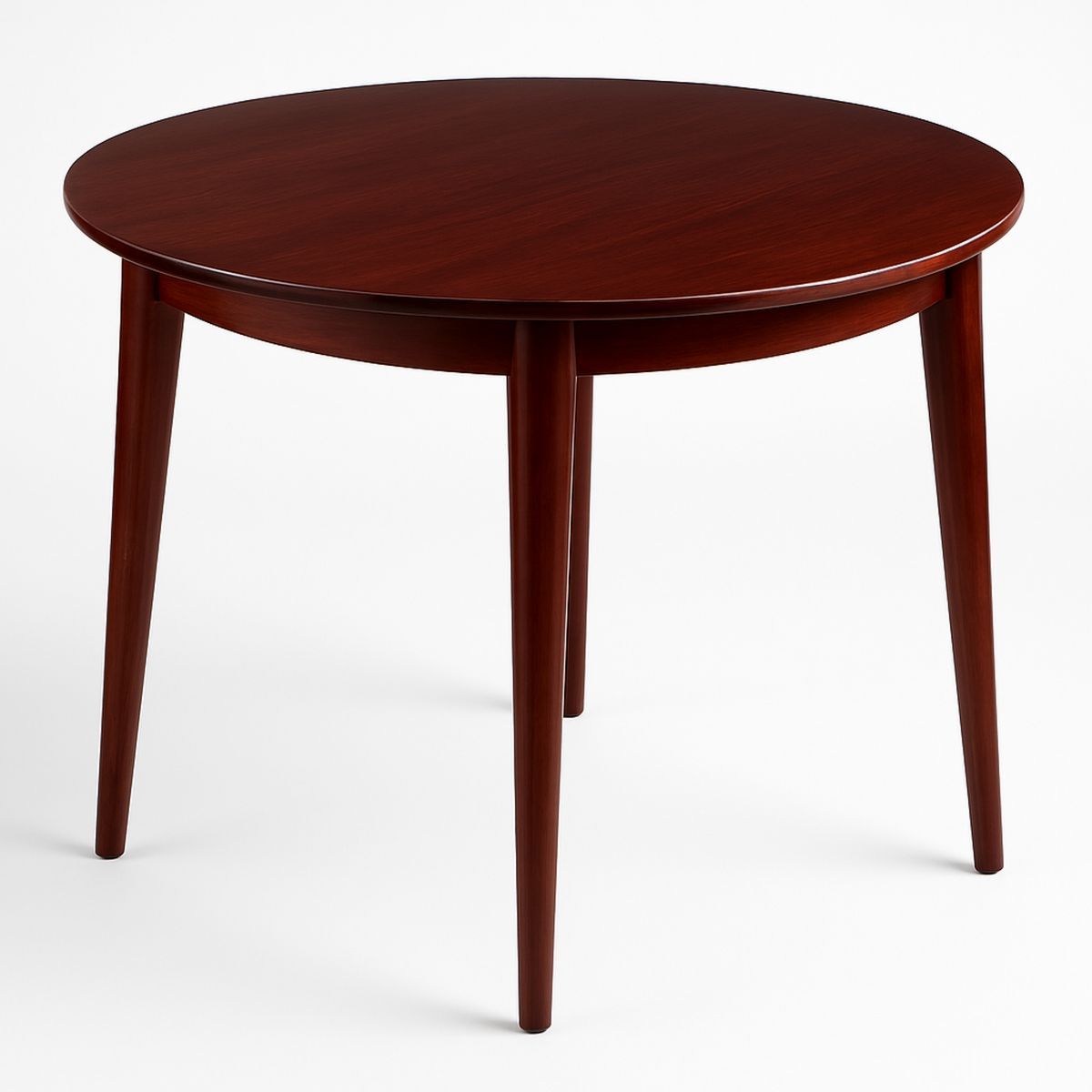 Round Solid Wood Dining Table Mahogany 100 cm-Telomivra
