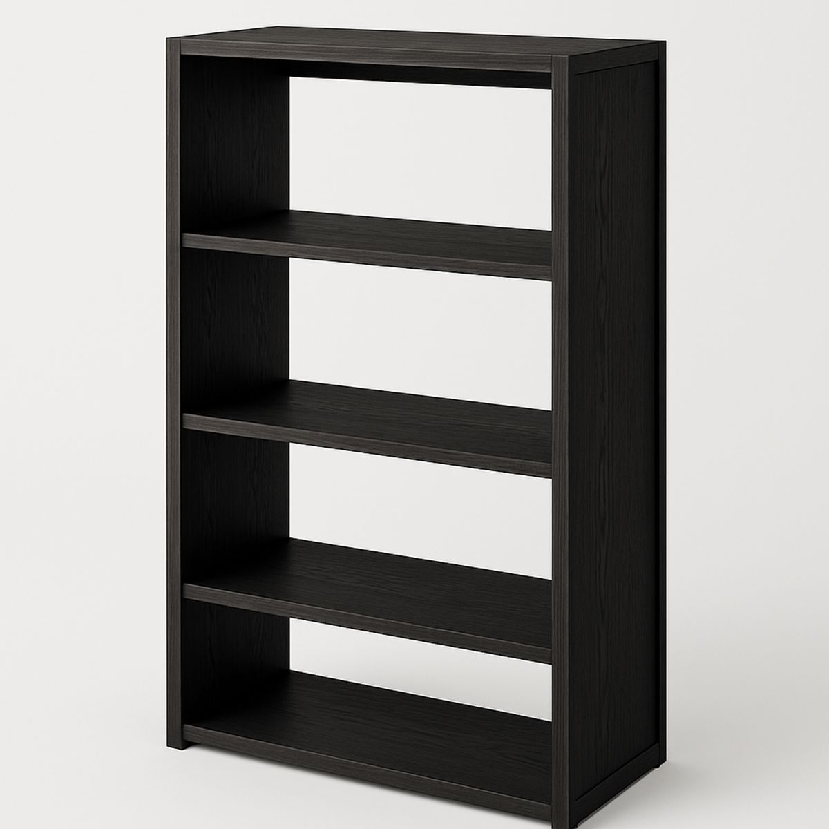 Black 4-Tier Particleboard Bookshelf 80cm x 28cm x 106cm-Nerivanto