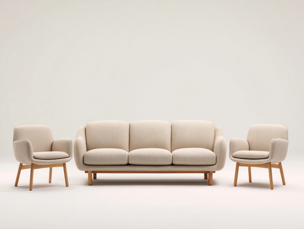 Conjunto de sofá y sillón para exterior en tela - sofá 190x82x82 cm - beige - para jardín - diseño moderno-Nestleixe