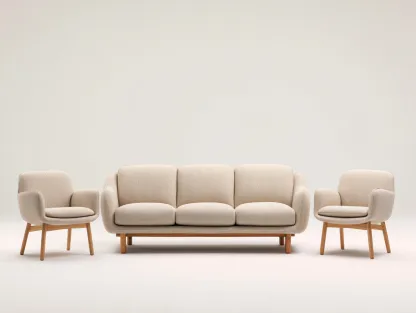 Conjunto de sofá y sillón para exterior en tela - sofá 190x82x82 cm - beige - para jardín - diseño moderno-Nestleixe